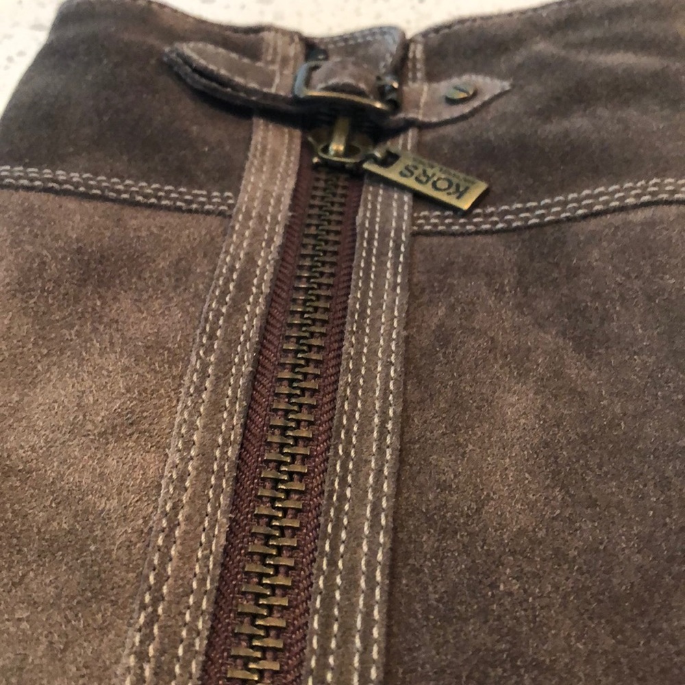 Michael Kors Light Brown Knee High Suede Boots With Small Heel Side Zip Size 6.5 - Picture 7 of 12